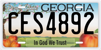 GA license plate CES4892