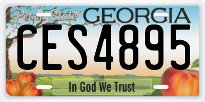 GA license plate CES4895