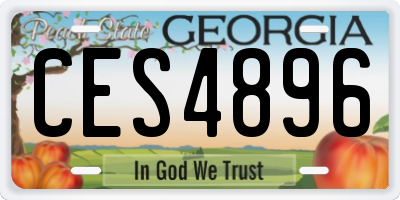 GA license plate CES4896