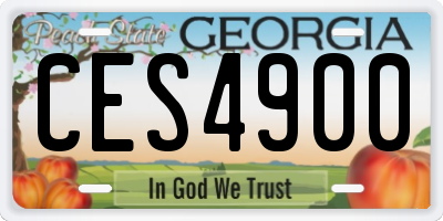 GA license plate CES4900