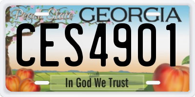 GA license plate CES4901