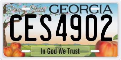 GA license plate CES4902