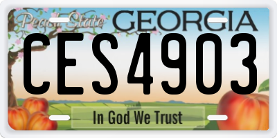 GA license plate CES4903