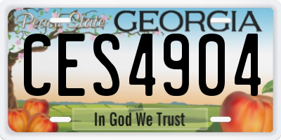 GA license plate CES4904