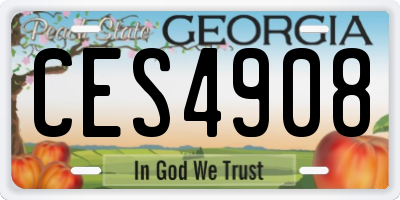 GA license plate CES4908