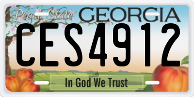 GA license plate CES4912