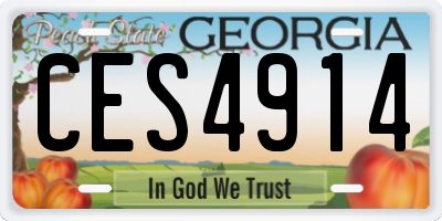 GA license plate CES4914