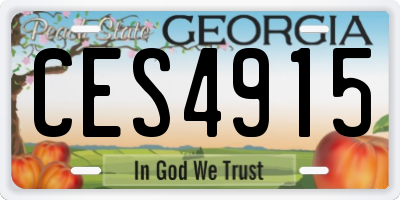 GA license plate CES4915