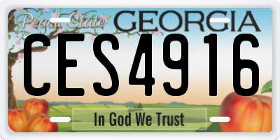 GA license plate CES4916