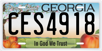 GA license plate CES4918