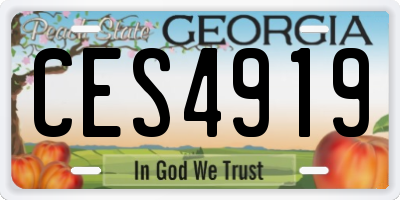 GA license plate CES4919