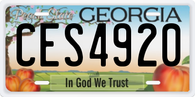 GA license plate CES4920