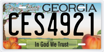 GA license plate CES4921