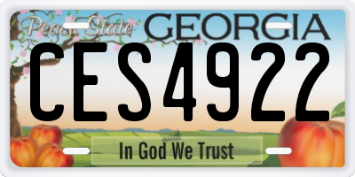 GA license plate CES4922