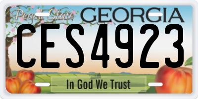 GA license plate CES4923