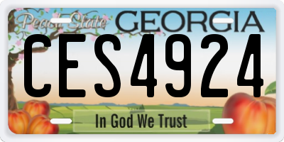 GA license plate CES4924