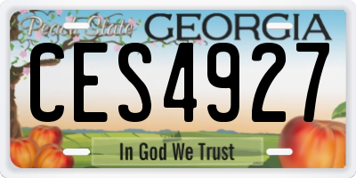 GA license plate CES4927