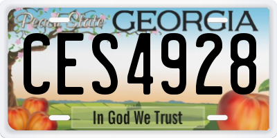 GA license plate CES4928