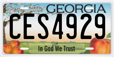 GA license plate CES4929
