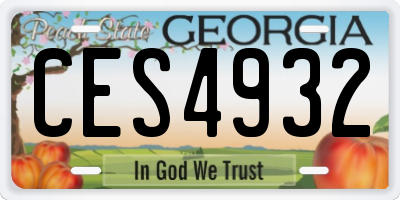 GA license plate CES4932
