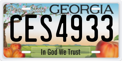 GA license plate CES4933