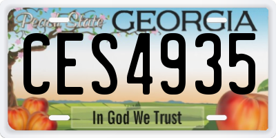GA license plate CES4935