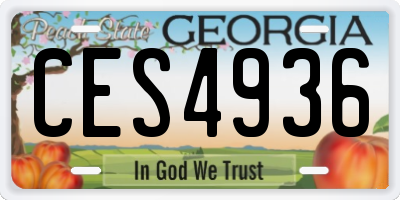 GA license plate CES4936