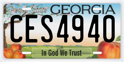 GA license plate CES4940