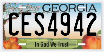 GA license plate CES4942