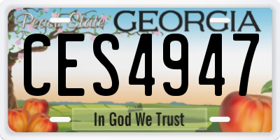 GA license plate CES4947