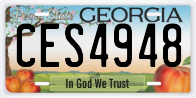 GA license plate CES4948