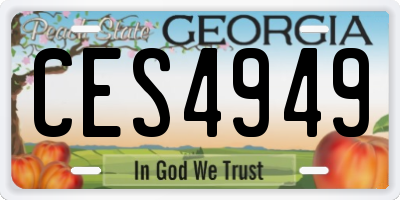 GA license plate CES4949