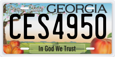 GA license plate CES4950