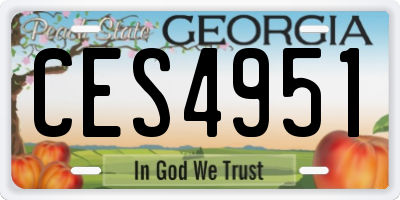 GA license plate CES4951