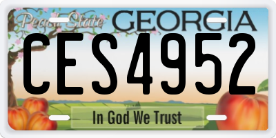 GA license plate CES4952