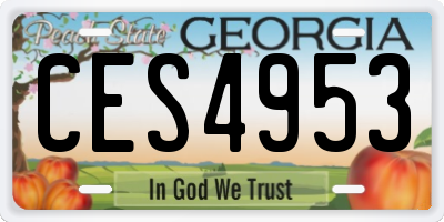 GA license plate CES4953