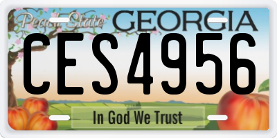 GA license plate CES4956