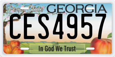 GA license plate CES4957