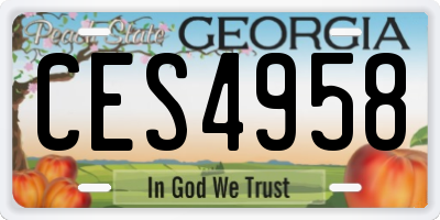 GA license plate CES4958