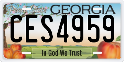 GA license plate CES4959