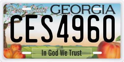 GA license plate CES4960