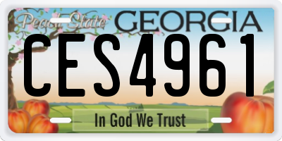 GA license plate CES4961