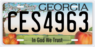 GA license plate CES4963