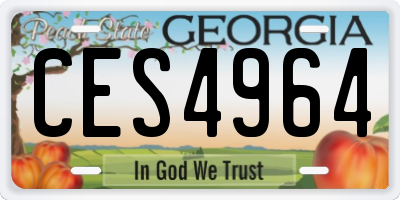 GA license plate CES4964
