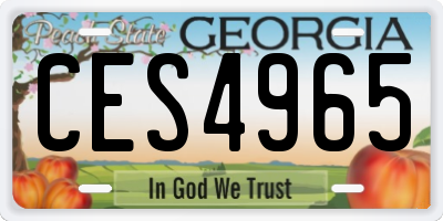 GA license plate CES4965
