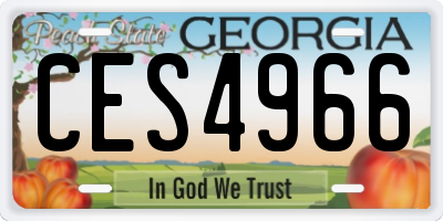 GA license plate CES4966