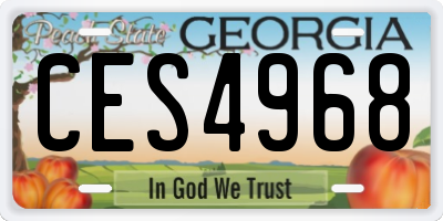 GA license plate CES4968