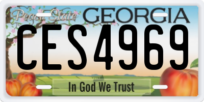 GA license plate CES4969