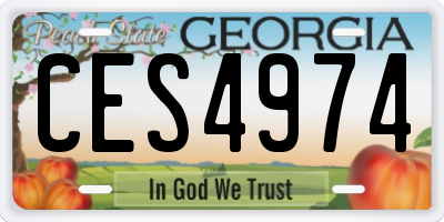 GA license plate CES4974