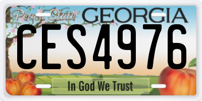 GA license plate CES4976